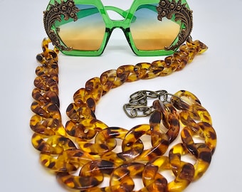 Flourish Funshades, Afrocentriska Statement-solglasögon, Vår-/Sommarmode, Festivalsolglasögon, Glasögon med Kedja