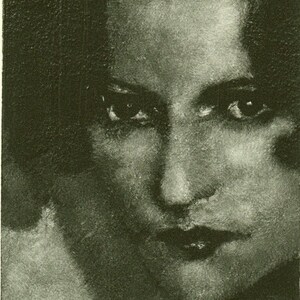 Carmel Myers, Star of the Silent Screen Portrait - original monotype art