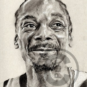 Snoop Dogg - original drawing in charcoal and chalk