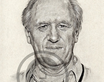 Peter Davison - Dr Who - original drawing in charcoal and chalk