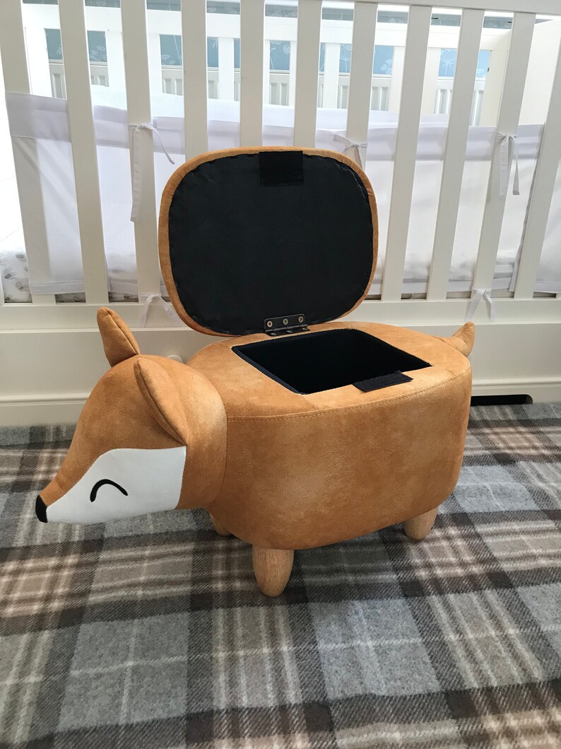 Animal Footstool Gold Fox Ottoman Storage Stool Footrest Etsy