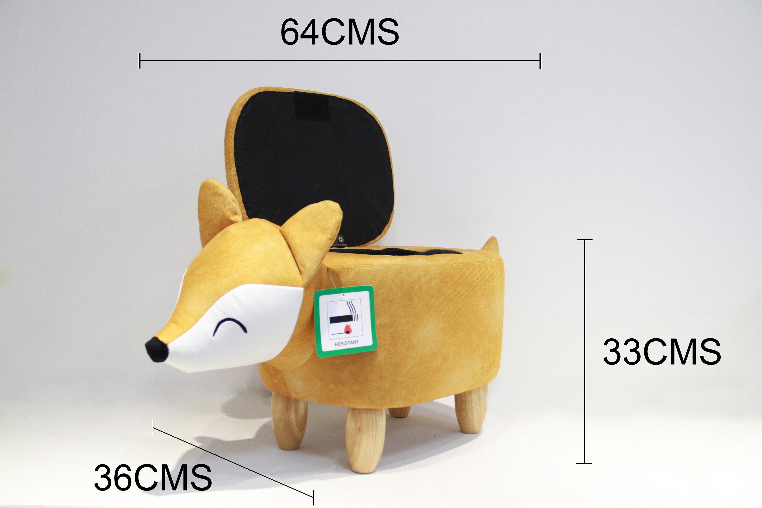 Animal Footstool Gold Fox Ottoman Storage Stool Footrest Etsy