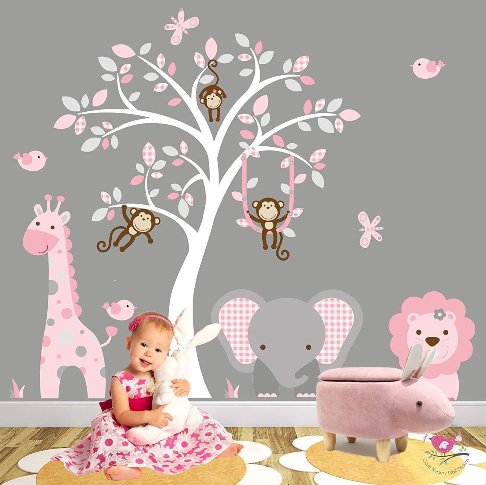 Tier Hocker rosa Kaninchen Ottoman Aufbewahrungshocker | Etsy