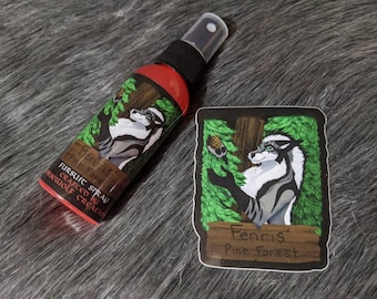 Fenris&#39; Pine Forest Fursuit Spray + 3&quot;Sticker von Norsewolf Creations Kostüm Cosplay Plüschduft Duft versandkostenfrei