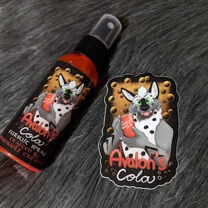 Avalon&#39;s Cola fursuit spray + 3&quot; sticker by Norsewolf Creations costume cosplay plush scent fragrance free shipping