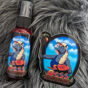 Jess&#39; Country Apple fursuit spray + 3&quot; sticker by Norsewolf Creations costume cosplay plush scent fragrance free shipping