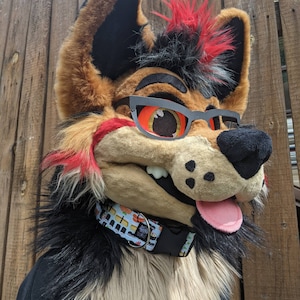Patterned collar hand made by Norsewolf Creations! Fursuit furry fandom fursona costume cosplay accessory dog pet free shipping
