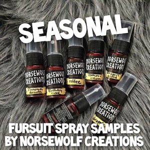 Seasonal 10ml Fursuit Spray Samples by Norsewolf Creations costume cosplay plush scent fragrance