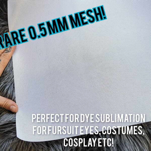 0.5mm mesh for dye sublimated fursuit eyes 11.5" x 5" sold on a roll costume cosplay mask