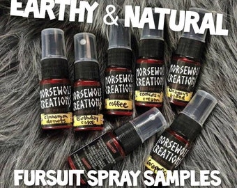 Earthy & Natural 10ml fursuit spray samples by Norsewolf Creations costume cosplay plush scent fragrance