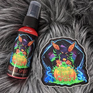 Trick or Treat with Croix fursuit spray + 3&quot; sticker by Norsewolf Creations costume cosplay plush scent fragrance free shipping