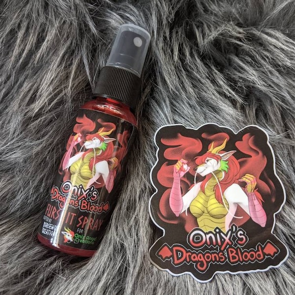 Onix's Dragons Blood fursuit spray + 3" sticker by Norsewolf Creations costume cosplay plush scent fragrance incense free shipping
