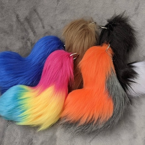 CUSTOM 6&quot; tail keychain handmade by Norsewolf Creations fursuit fursona furry fandom cosplay costume fake fur fox wolf furry free shipping
