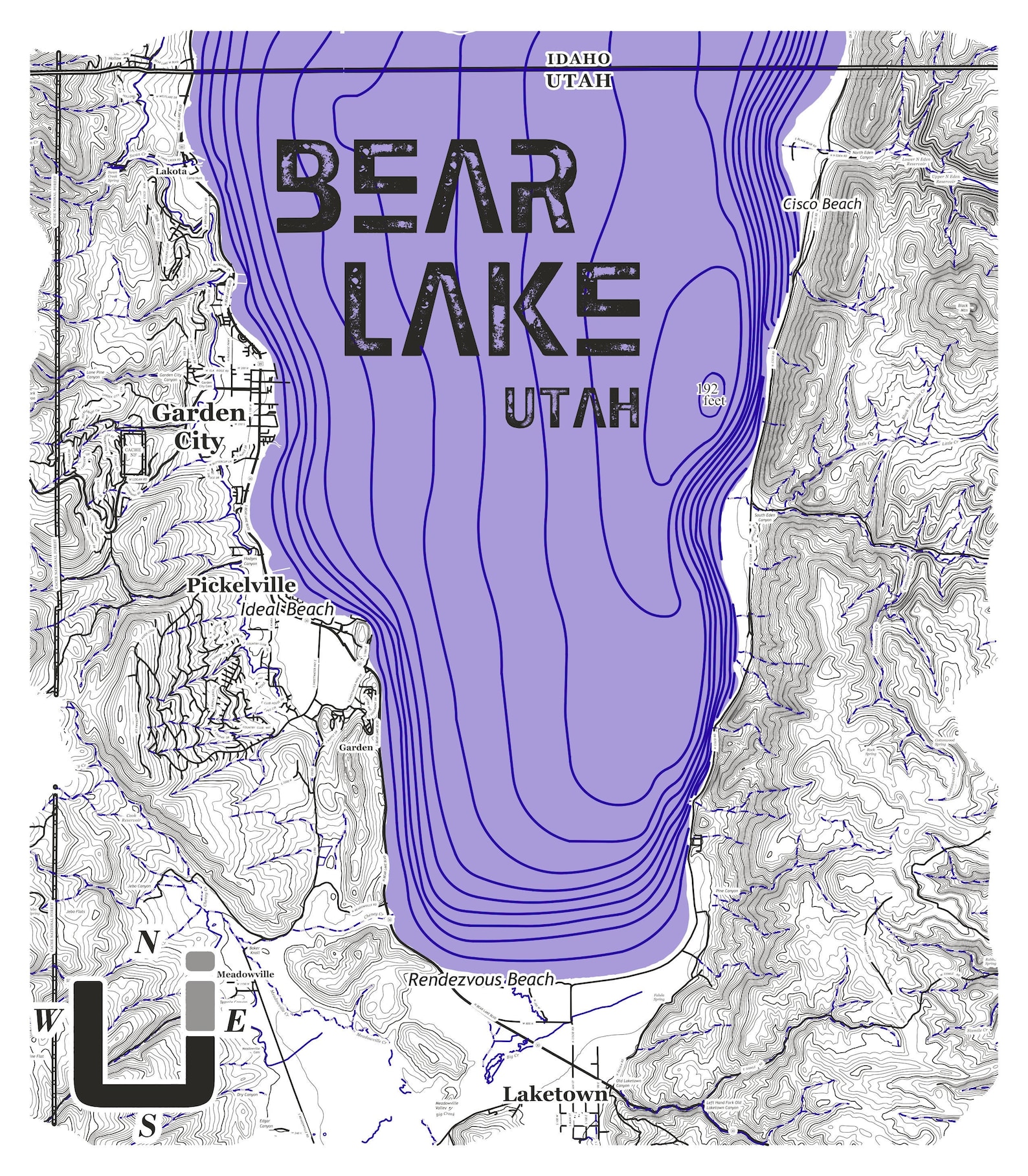 Bear Lake Utah Map Shirt Etsy