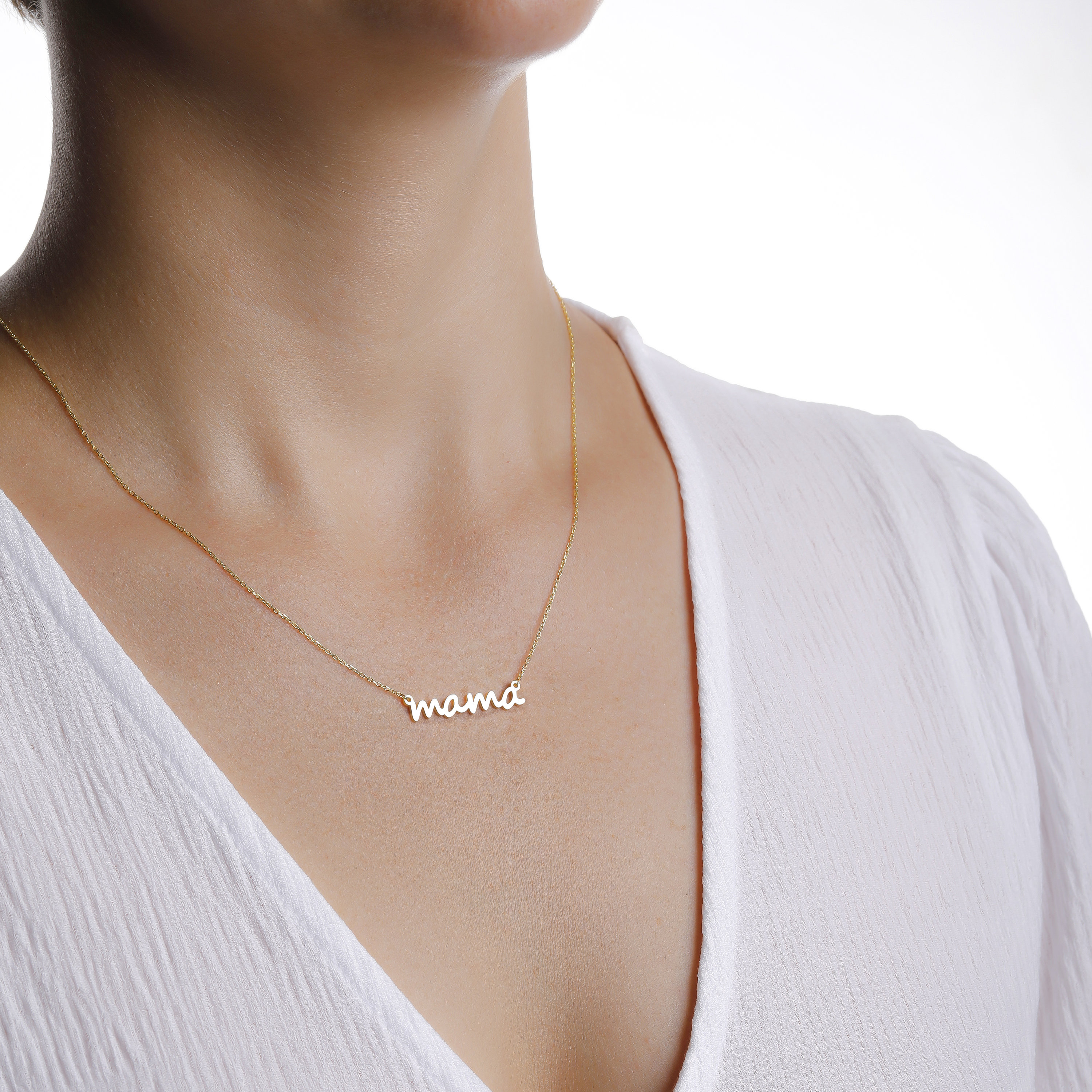MAMA NECKLACE Choker Name Necklace Dainty Mama Necklace Etsy UK