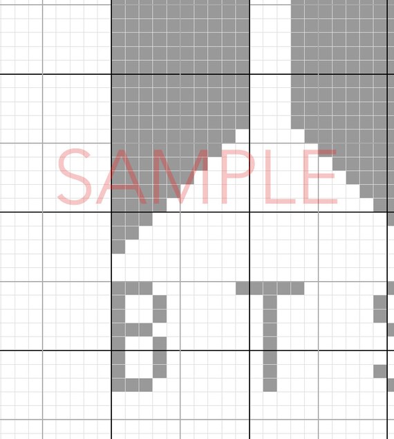 BTS Logo Cross Stitch 4 Inch Cross Stitch PDF Pattern Digital Etsy Bts logo cross stitch pattern