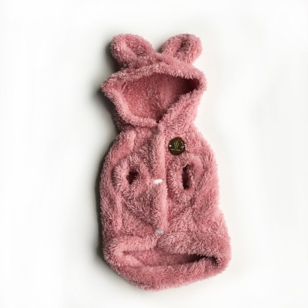 | de pull en peluche pour chien | à capuche pour chien Manteau de chien | Rose