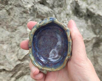 Blue Ceramic Reptile Food or Water Dish