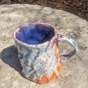 Purple & Orange Soda Fired Porcelain Mug