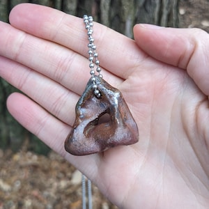Brown & Grey Soda Ceramic Fired Stim Necklace