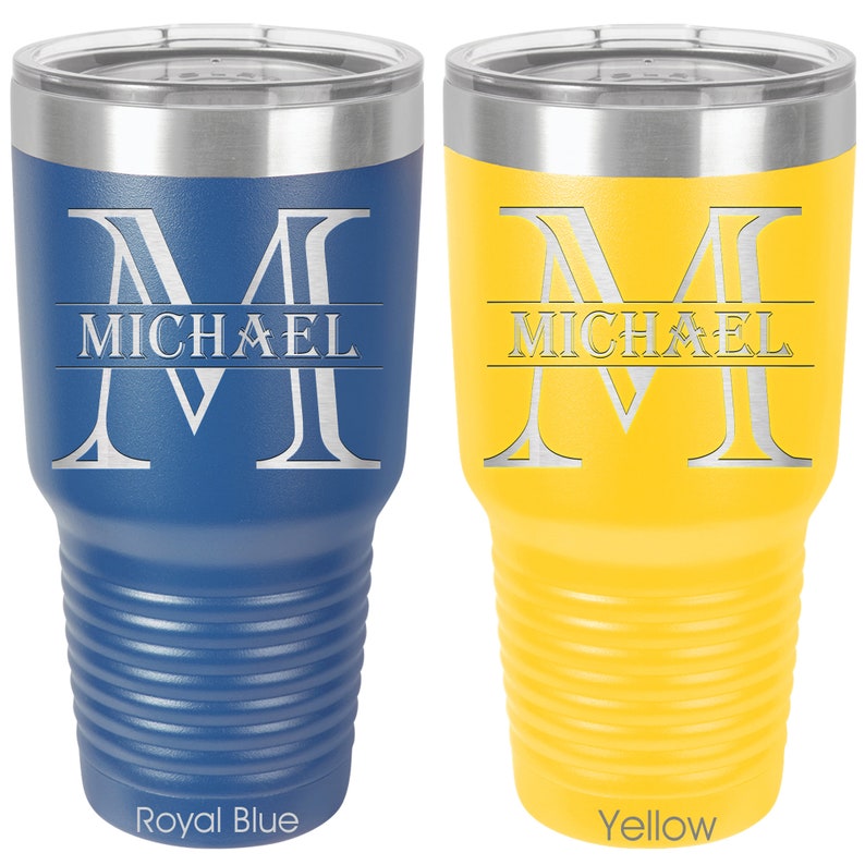 personalised thermal travel mug with handle