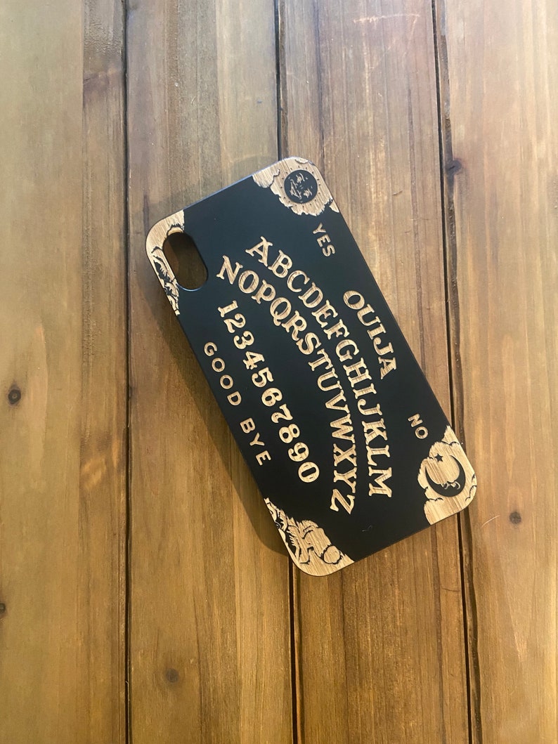 Ouija Spirit Board Wood Phone Case For iPhone 13, iPhone 12, iPhone 11 Pro Max, Optional Car Mount, Screen Protector 