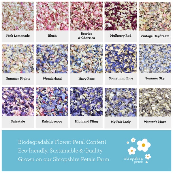 Eco-friendly Biodegradable Wedding Petal Confetti | Sustainable Dried Real Flower Confetti | British Grown, Vegan Friendly, Wildflower