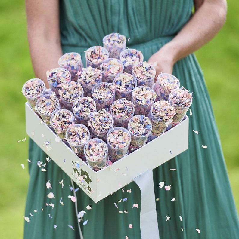 Wedding Confetti Pops 100 Biodegradable Dried Flower Real Etsy