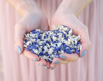 Biodegradable Blue Wedding Confetti | Dried Flower Confetti | Compostable Confetti | Real Petal Confetti | 1-10 Litres (10-120 Handfuls)