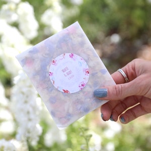 Bolsita de celofán con confeti para bodas personalizada con motivos de jardín (paquete de 10) / Biodegradable, pétalos de flores reales, ecológico