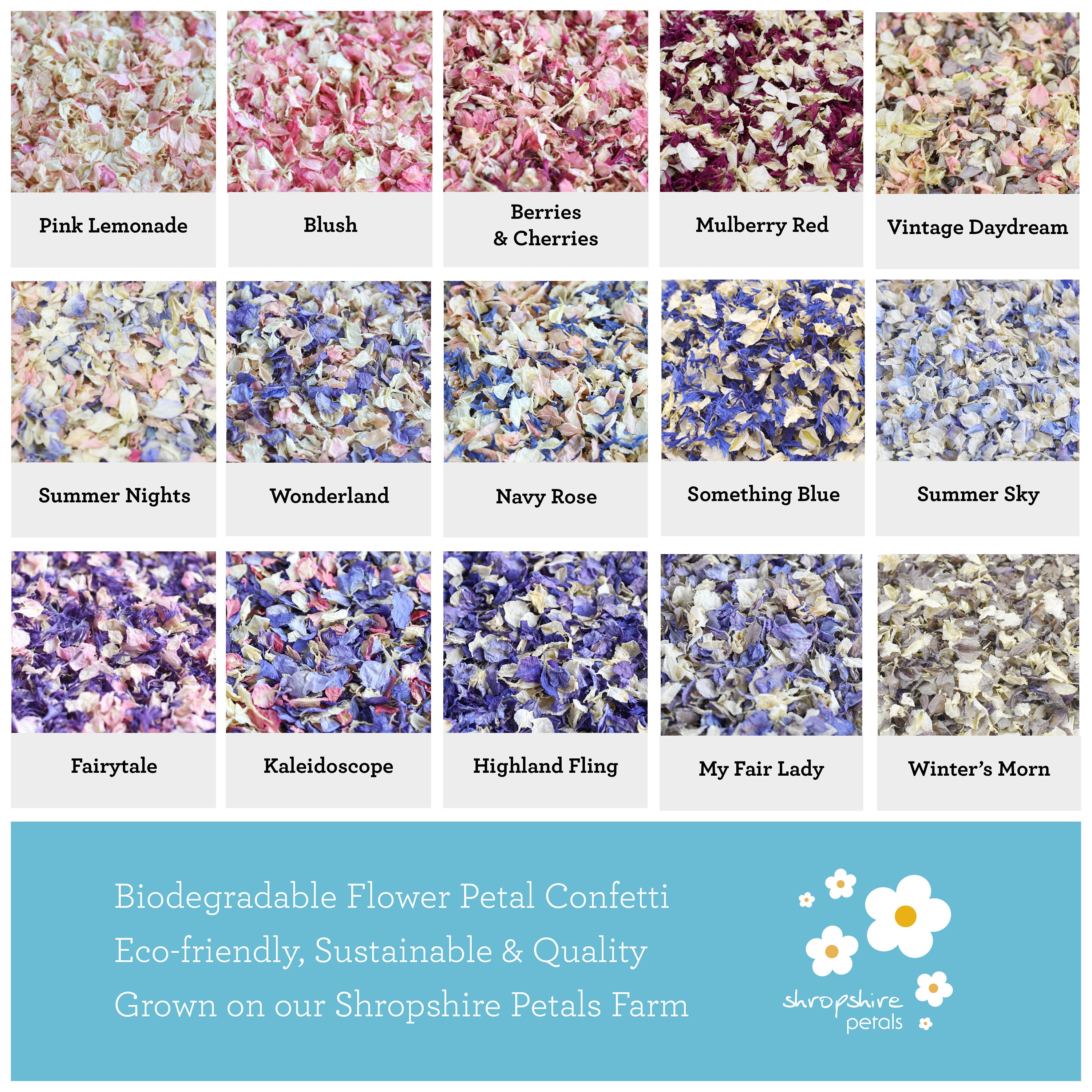 Pastel Biodegradable Wedding Confetti, Real Petal, Dried Flower Confetti  1-10 Litres 10-120 Handfuls 