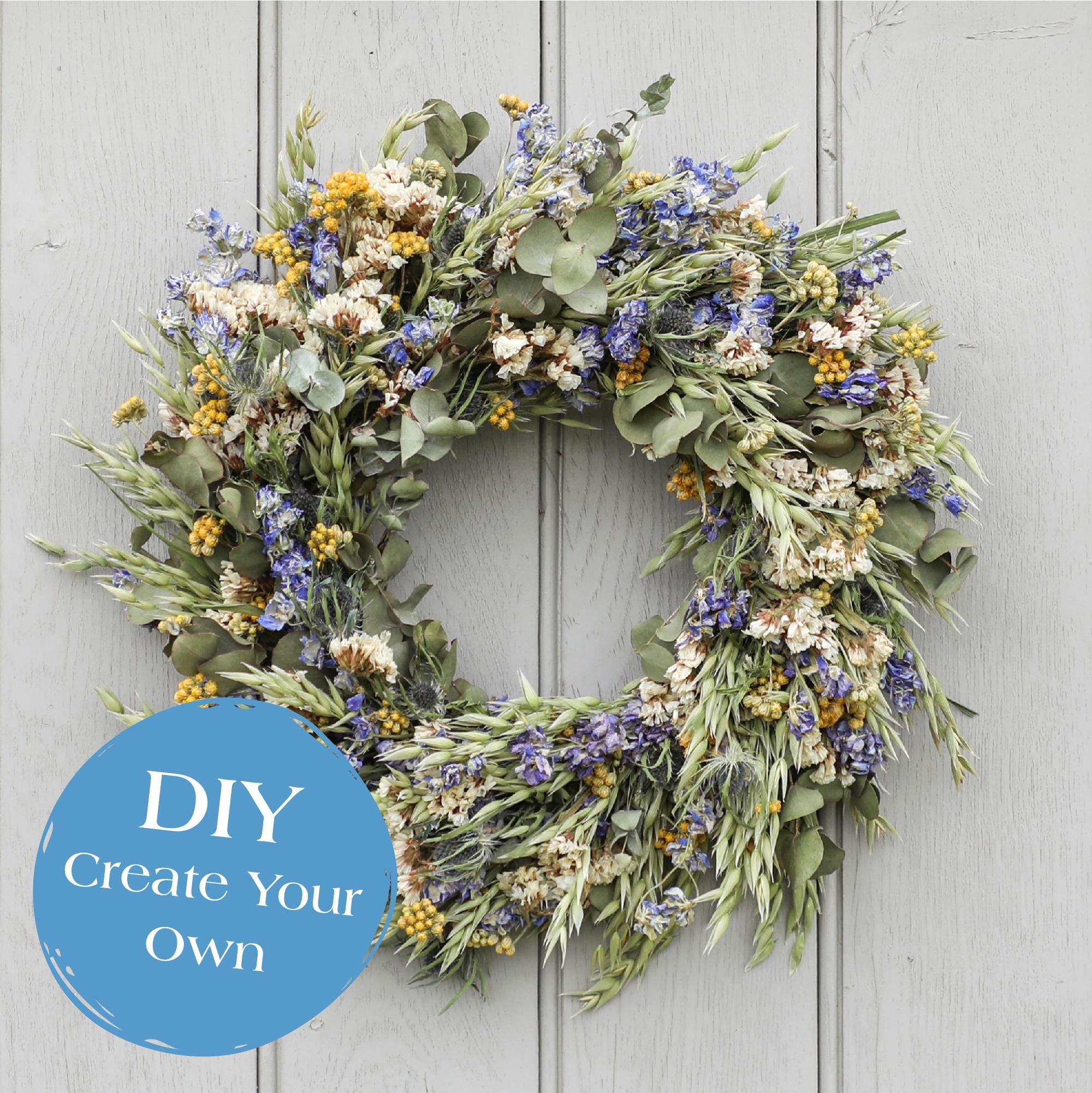 Ghirlanda Di Fiori Secchi 25 Cm – Anello In Metallo Nero E Corda, Naturale E Romantica, Per Porta E Parete, DIY