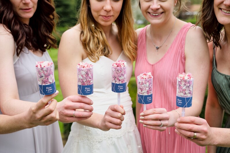 Personalised Geometric Wedding Confetti Pops 100 Etsy