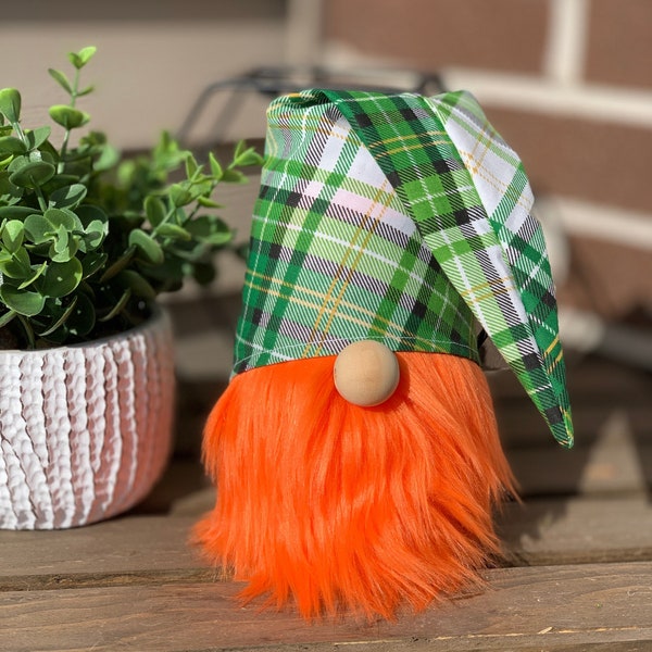 Henry the Gnome | Green Plaid | St. Patricks Day | Irish Decor | Irish Gnome | Gift Idea | Tabletop Decor | Tiered Tray Decor | Tiered Tray