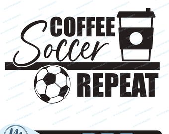 SVG de café y fútbol (repetición), PNG de fútbol, SVG de mamá futbolera