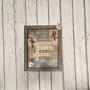 Scrabble Tile Family Shadowbox Frames, Scrabble Family Frame, Scrabble Tiles Names, Scrabble Frames, White B&B