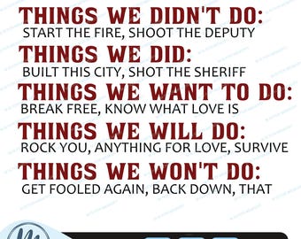 SVG de cosas que hicimos y no hicimos en la música, PNG de canciones, música rock