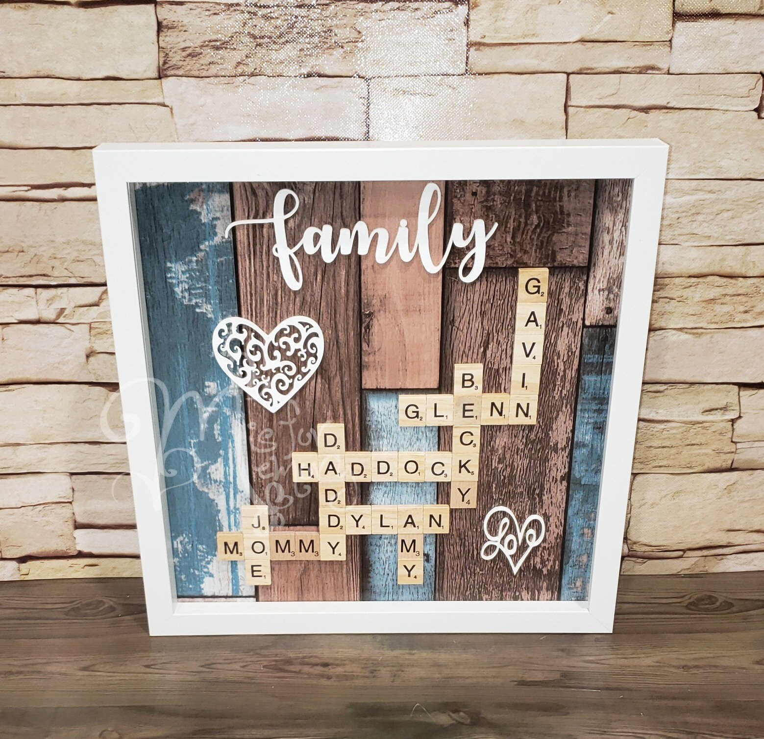 Scrabble Tile Family Shadowbox Frames, Scrabble Family Frame, Scrabble ...
