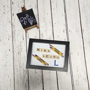 teacher appreciation gift, teacher crayon name, scrabble name, classroom decor, classroom supplies, best teacher
