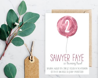 floral second birthday party invitation instant download etsy