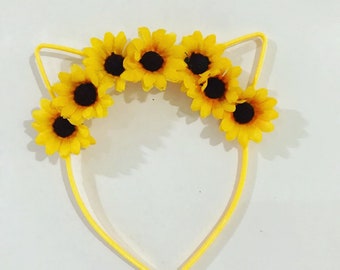 Sunflower garden headband