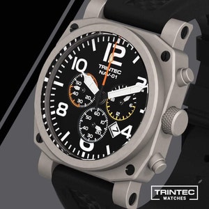 Trintec NAV-01 Chronograph / Stainless or Black / Quartz  Brand New watch