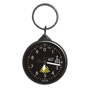 Trintec Aviation Inspired Keychains choose from 4 different 2" round models Altimeter, Airspeed, Directional Gyro, Artificial Horizon