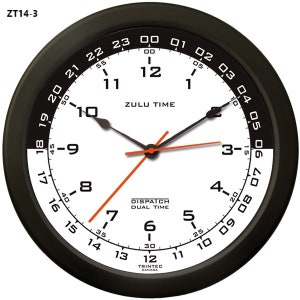 Trintec 14" Zulutime Dual Time Aviation Inspired Instrument Clocks choose from 4 different styles. Look at photos and choose which one!