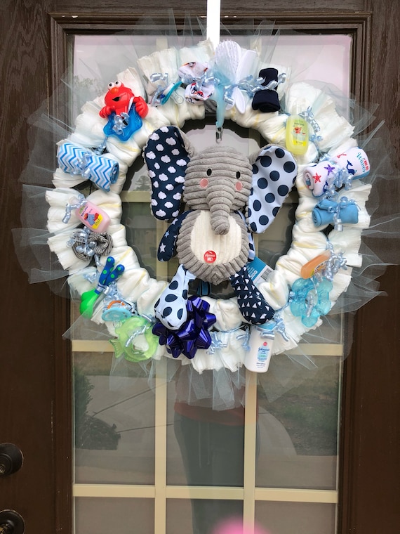 diaper wreath boy