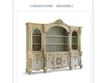 55K+ Italian SILIK China Display Hutch Cabinet Buffet Showcase Italy Rococo Baroque Victorian