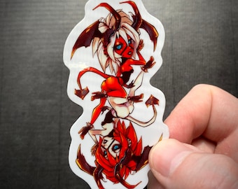Succubus Vinyl Sticker | Cute | Kawaii | vinyl | sticker | weather proof | demon | anime girl | chibi | stationary | manga | spooky | creepy