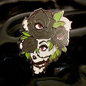 Gothic Rose Girl Enamel Pin | Hard Enamel Pin | Lapel Pin | Pin | Enamel Pin | Cute| Kawaii | Anime | Thorns | Goth | Gothic | Gift