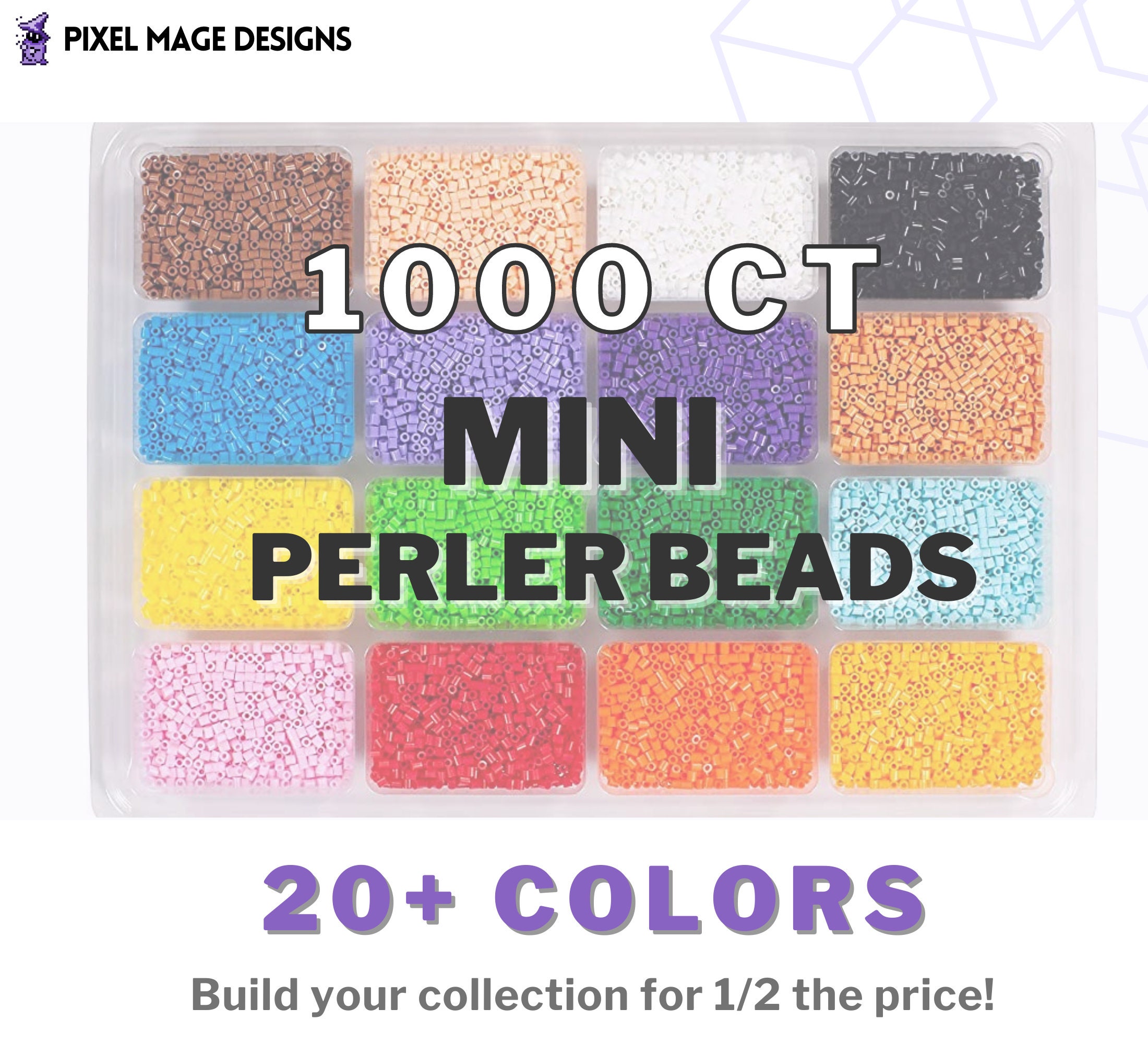 Large Mini Beads Pegboards, 2 Ct