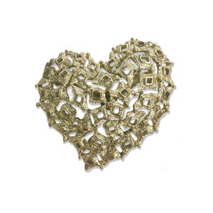 Vintage Gold Heart Brooch from the 1980's